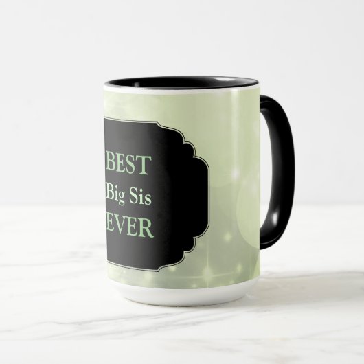 Mug Design rose de luxe "Best Big Sis Ever" (Devant droit)