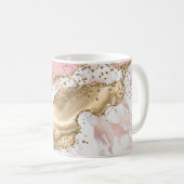 Mug Design Rose de luxe en marbre rose or (Devant droit)