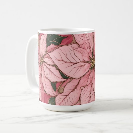 Mug Design rose de Noël Poinsettia (Devant gauche)