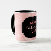 Mug Design rose luxueux "Best Godmère Ever" (Devant gauche)