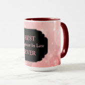 Mug Design rose luxueux "La Meilleure Fille En Droit J (Devant droit)