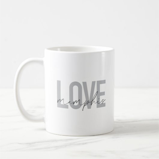 Mug Design simple, moderne, urbain, cool Love Memphis (Gauche)