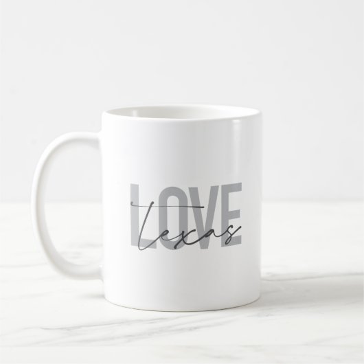 Mug Design simple, moderne, urbain, cool Love Texas (Gauche)
