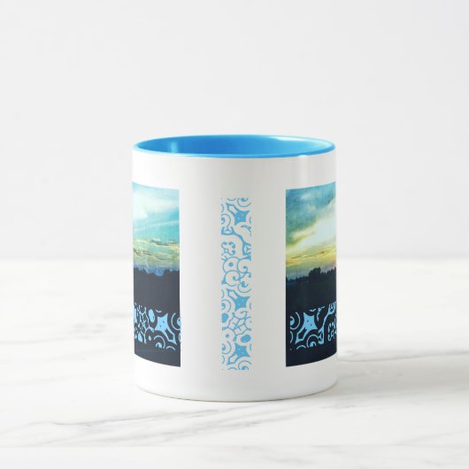 Mug Design Sunset bleu (Centre)