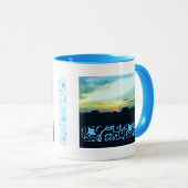 Mug Design Sunset bleu (Devant droit)