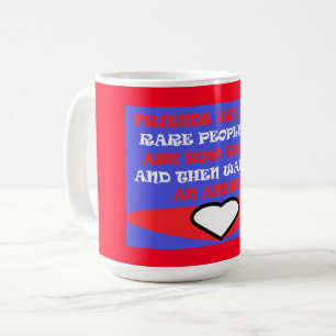 Mug Design thématique amis en café blanc et bleu rouge