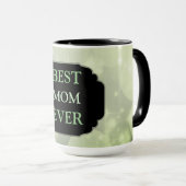 Mug Design vert luxueux "Best Mom Ever" (Devant droit)