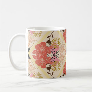Mug Design vintage fleuri et transparent pour motif.