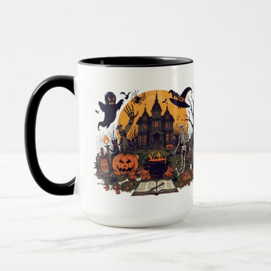Mug Design Vintage Halloween éffrayant - Fantôme, Citr (Gauche)