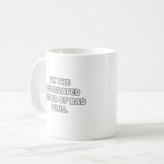 Mug Designated Driver of Bad Puns Typography (Devant gauche)