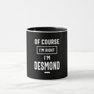 Mug Desmond Nom personnalisé Cadeau Anniversaire