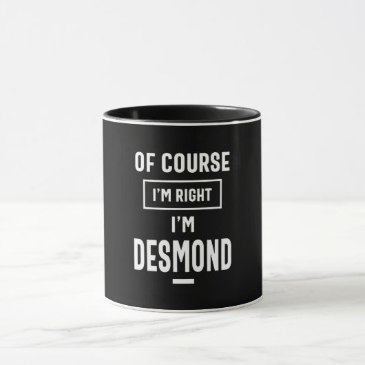 Mug Desmond Nom personnalisé Cadeau Anniversaire (Centre)