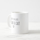 Mug Désolé d'être en retard, j'ai vu un chat (Devant gauche)