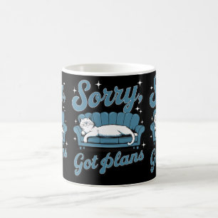 Mug Désolé J'Ai Des Plans Lazy Chat Propriétaires Cat 