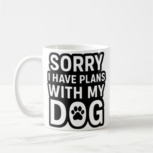 Mug Désolé j'ai des projets avec mon chien (Gauche)