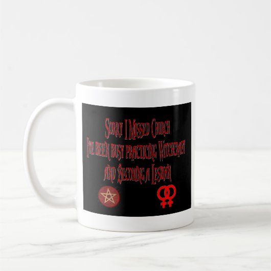 Mug Désolé j'ai manqué l'église… (Gauche)