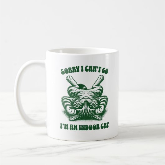 Mug Désolé je ne peux pas aller Je suis un chat intéri (Gauche)