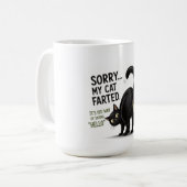 Mug Désolé Mon Chat a Péter Drôle Humour de Chat Noir (Devant gauche)