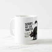 Mug Désolé Mon Chat a Péter Drôle Humour de Chat Noir (Devant gauche)