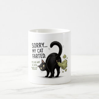 Mug Désolé Mon Chat a Péter Drôle Humour de Chat Noir