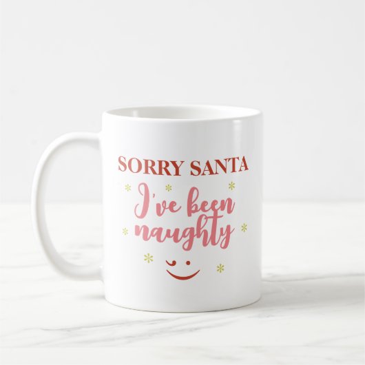 Mug Désolé Père Noël J'ai été coquin Citation de café (Gauche)