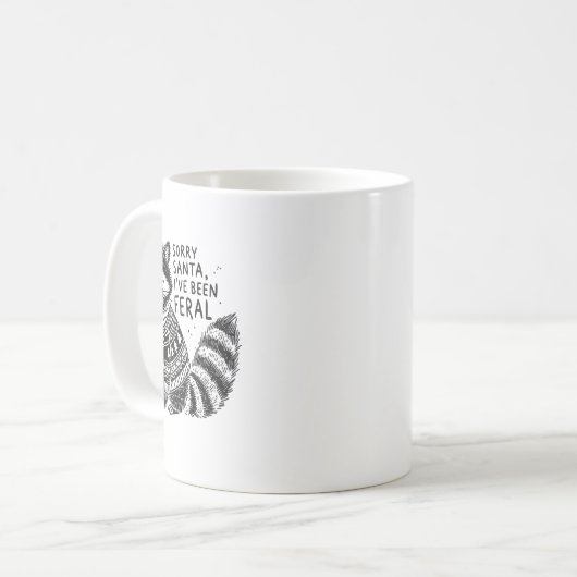 Mug Désolé Père Noël J'ai été Feral Funny Noël S Rac (Devant gauche)