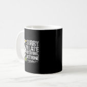 Mug Désolé pour mon retard Son timing pas le mien, Flo (Devant gauche)