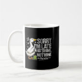 Mug Désolé pour mon retard Son timing pas le mien, Flo (Gauche)