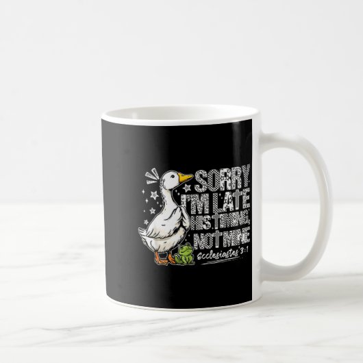Mug Désolé pour mon retard Son timing pas le mien, Flo (Droite)