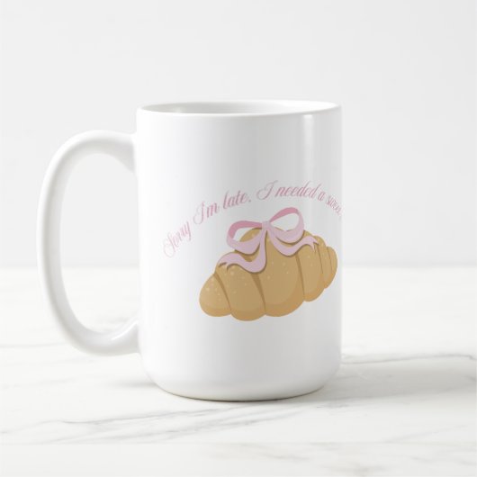 Mug Désolée d'être en retard, j'avais besoin d'une dou (Gauche)
