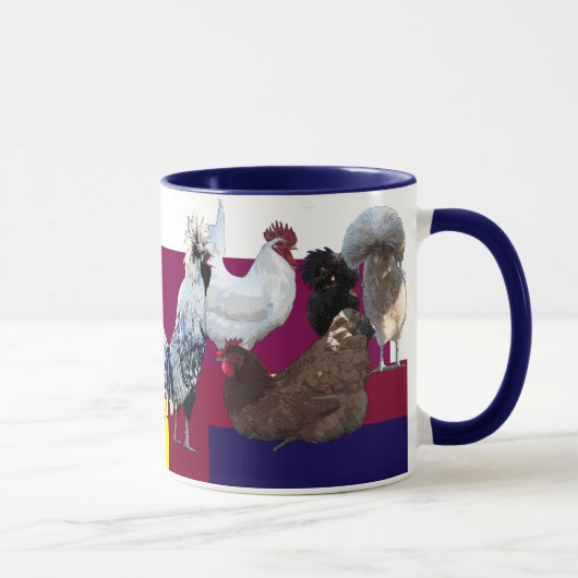 Mug Désordre obsédant de poulet : Collage (Droite)