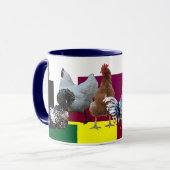 Mug Désordre obsédant de poulet : Collage (Devant gauche)
