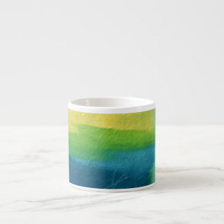 Mug d'Espresso Abstrait bleu, vert, jaune