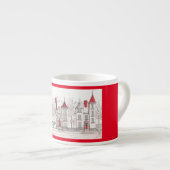 Mug d'Espresso avec village de Noël victorien (Devant droit)