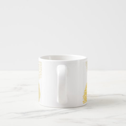 Mug d'Espresso jaune Floral (Dos)