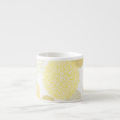 Mug d'Espresso jaune Floral (Devant)