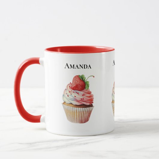 Mug Dessert sucré à la fraise Cupcake (Gauche)