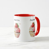 Mug Dessert sucré à la fraise Cupcake (Devant droit)