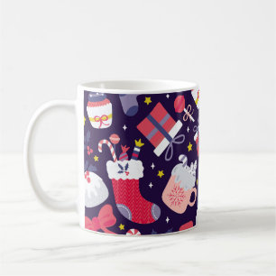 Mug desserts de Noël, motif étoilé vintage.