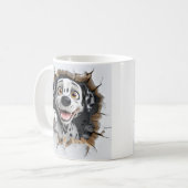 Mug Dessin 3D Dalmatien Joyeusement Rompant À Travers  (Devant gauche)