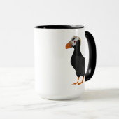 Mug Dessin à carreaux de puffin dressé (Devant droit)