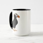 Mug Dessin à carreaux de puffin dressé (Devant gauche)