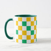 Mug Dessin à carreaux jaune blanc vert (Gauche)