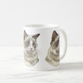 Mug Dessin à la main de chat Ragdoll luffy (Devant droit)