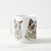 Mug Dessin à la main de chat Ragdoll luffy (Devant gauche)