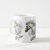 Mug Dessin à la main de cheval avec des plantes (Devant gauche)