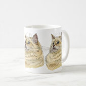 Mug Dessin à la main drôle fluffy Ragdoll chat (Devant droit)