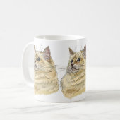 Mug Dessin à la main drôle fluffy Ragdoll chat (Devant gauche)