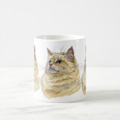 Mug Dessin à la main drôle fluffy Ragdoll chat (Centre)
