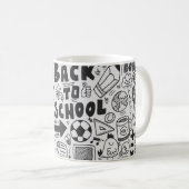 Mug dessin à la main élément école doodé (Devant droit)